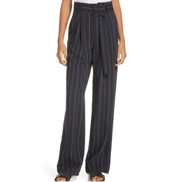 Vince Dobby Stripe Belted Wide Leg Pant - Picture 10 of 10